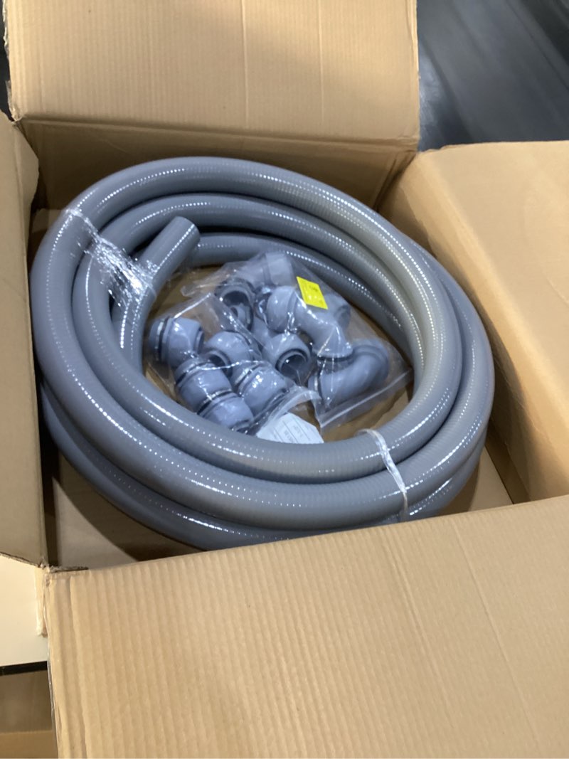 Condition photo showing Good Condition for Liquid-Tight Conduit 1-1/2 inch 25ft, Electrical Conduit w/UL Certification, Flexible Conduit with 5 Straight and 5 90-Degree Conduit Connector Fittings Gray 1-1/2inch 25ft