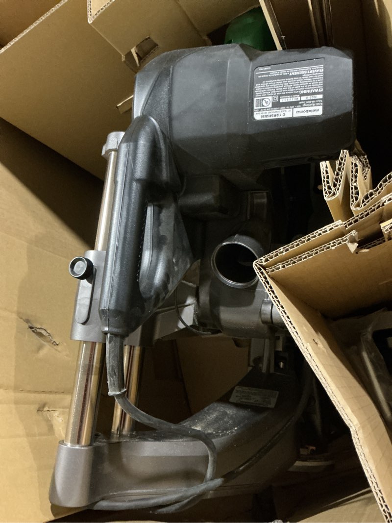 Condition photo showing As Is for metabo hpt 12-in 15-amp dual bevel sliding compound corded miter saw