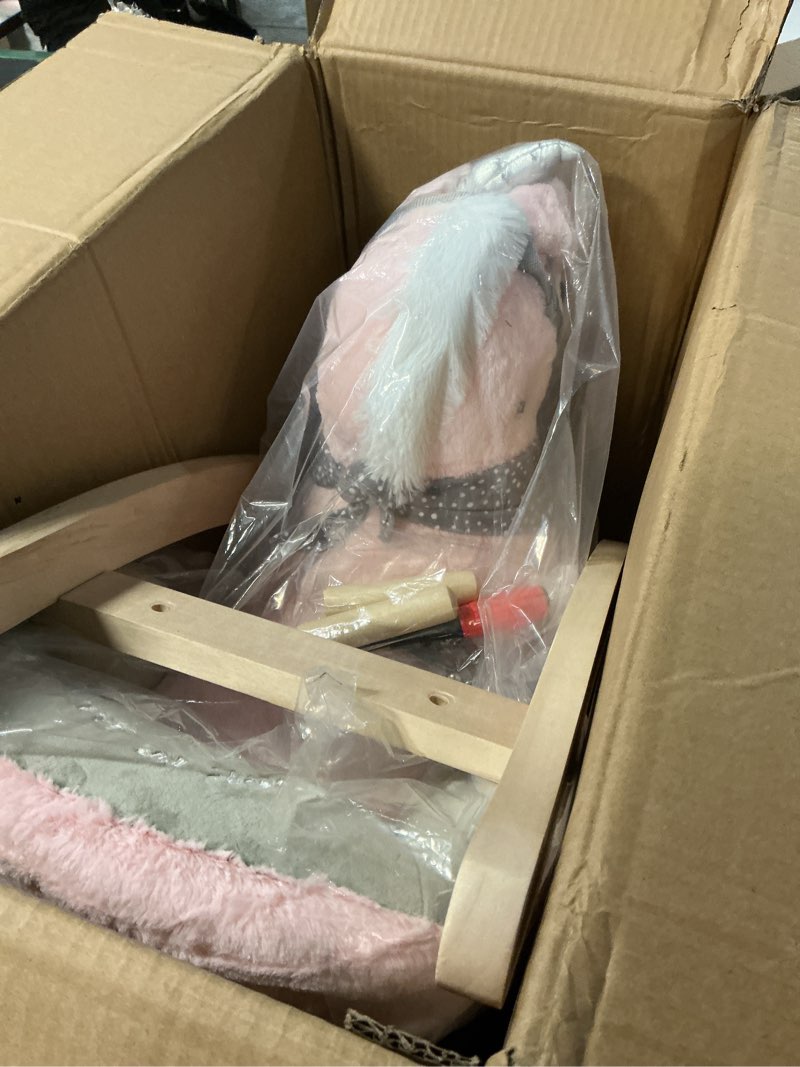 Condition photo showing Good Condition for Baby Animal Rocker, Rocking Horse with Seat, Ride on Horse, Plush Rocking Horse with Unicorn Music, Wooden Rocking Horse for Toddlers 1-3, (Pink Unicorn), CPC Certified Pink Unicorn,Sparkle