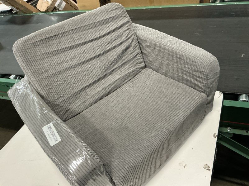 Condition photo showing Good Condition for ZICOTO Comfy Kids Chair for Toddler - Stylish 2 in 1 Lounger Made of Memory Foam Easily Unfolds Into a Soft Baby Couch to Nap On - Modern Fold Out Sofa for The Little Ones Grey