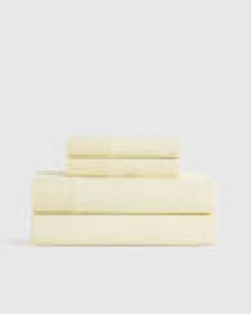 quince european linen sheet set, king, butter yellow
