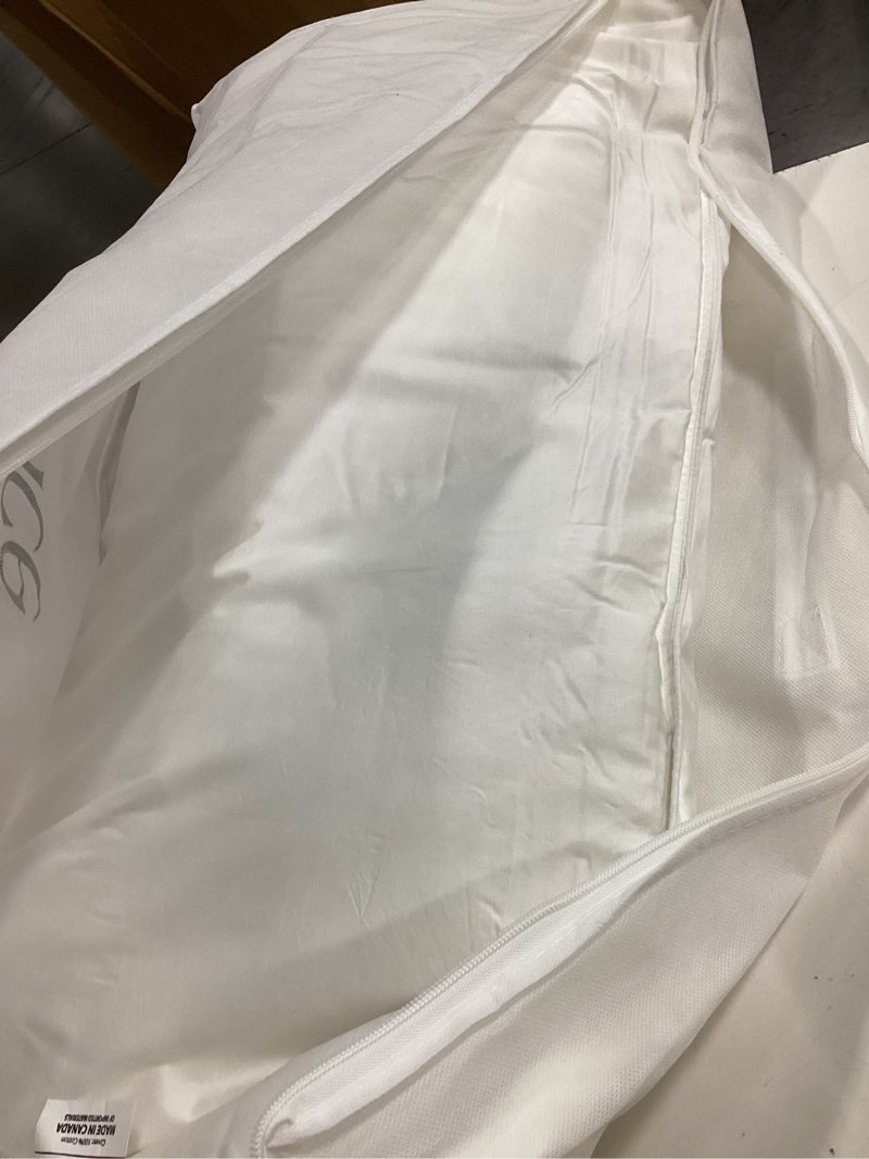 Condition photo showing As Is for luxe goose down pillow, king, medium/firm