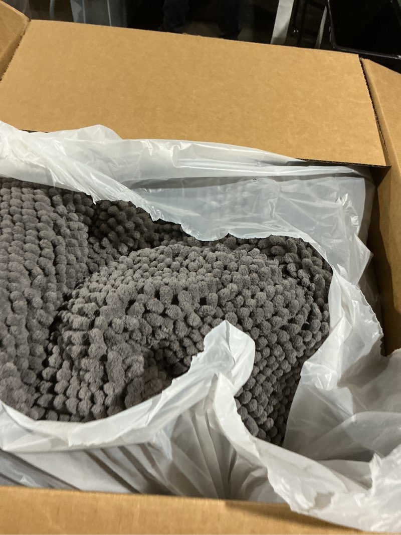 Condition photo showing As Is for Muddy Mat® Dog Crate Bed mat, Comfortable Dog Pillow, Crate Bed for Large Medium Small Dogs and Cats, Ultra Soft & Relaxing Washable & Dryer Safe Chenille Material - Grey Large (28"x42")