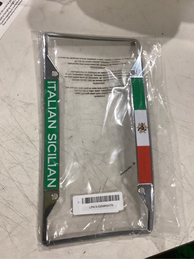 Condition photo showing Good Condition for italian sicilian flag country italy license plate frame tag holder cover