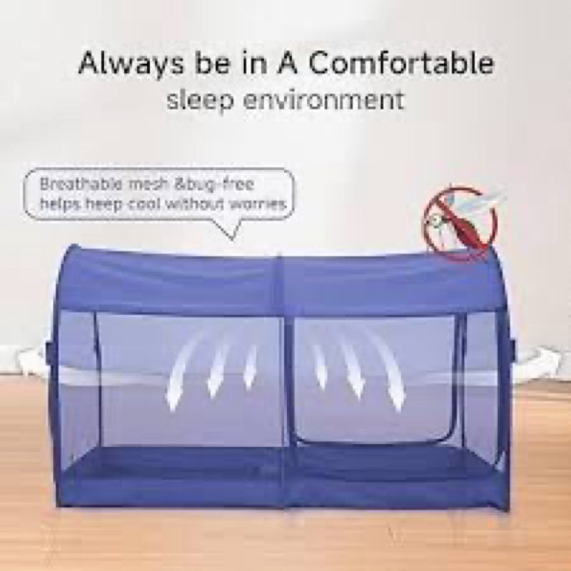 LEEDOR Mosquito Net Bed Tent Canopy Indoor Tent Privacy Bed Fort Dream Tent for Kids or Adult Navy F