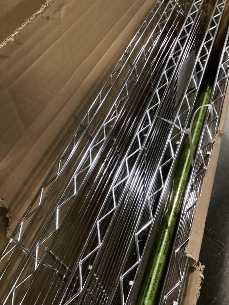 Condition photo showing As Is for Style Selections 4-ft x 18-in Chrome Wire Shelf