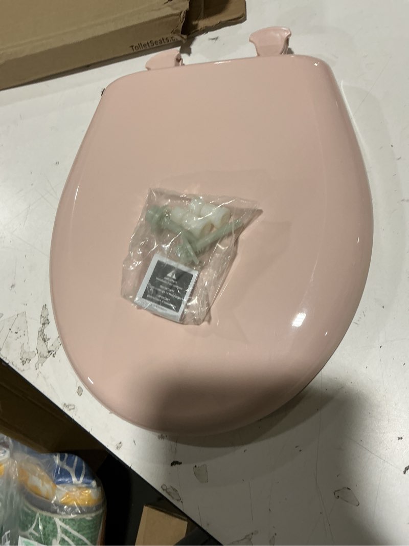 Condition photo showing Good Condition for bemis classic colors slow close toilet seat, easy clean hinges and durable plastic seat, made in usa, round, venetian pink round venetian pink