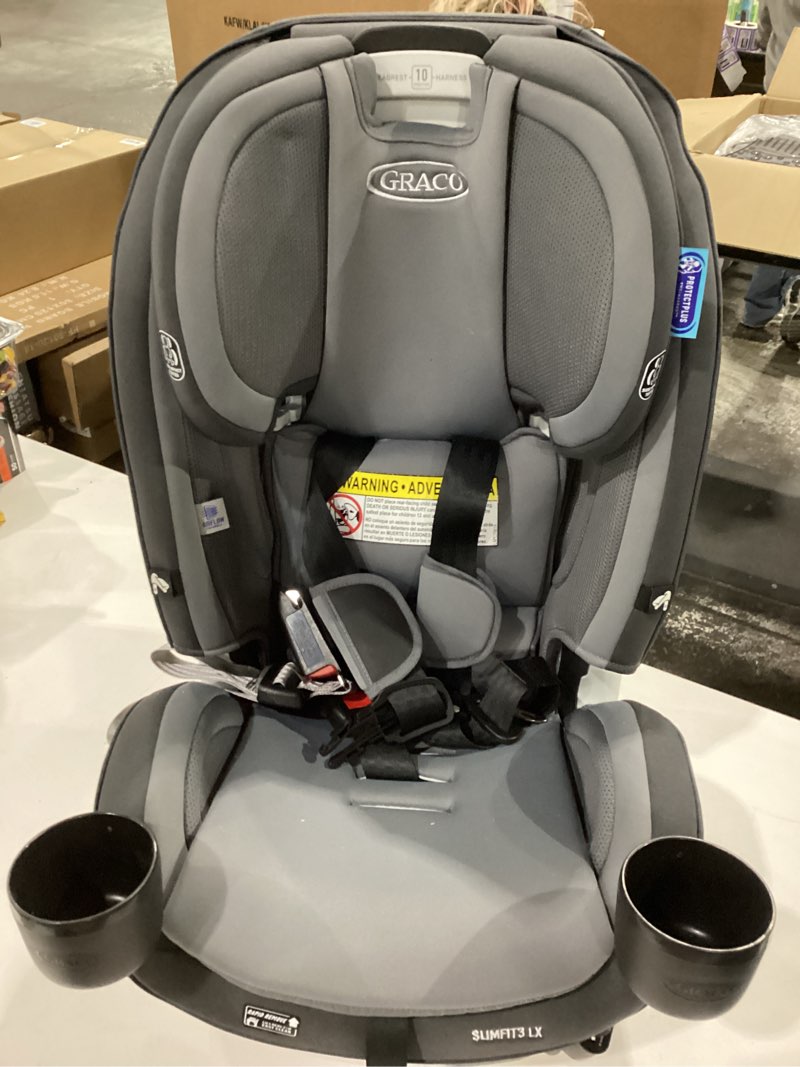 Condition photo showing New/Like New for Graco SlimFit3 LX 3-in-1 Slim Car Seat, Rear Facing, Forward Facing to Highback Booster Car Seat, Kunningham SlimFit3 LX Kunningham 2.0