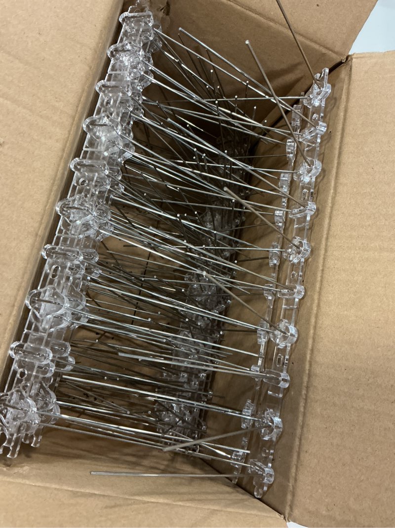 Condition photo showing Good Condition for bird spikes 3 metres stainless steel pigeon repellent 4 rows total length 300 cm 6 elements 50 cm bird repellent with click closure and predetermined breaking points