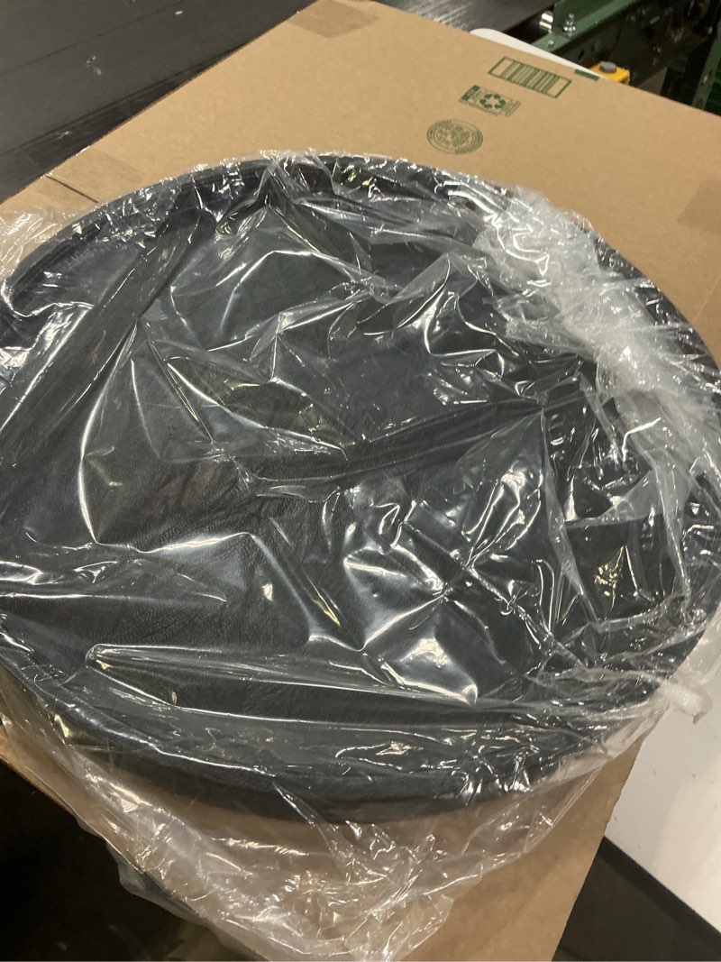 Condition photo showing New/Like New for 20 x 20 inches High-end Luxury Leather Round Oversized Service Tray, Ottoman & Coffee Tray for Family Dinner, Out-of-House Picnic, Party Essential (20 inch Black)