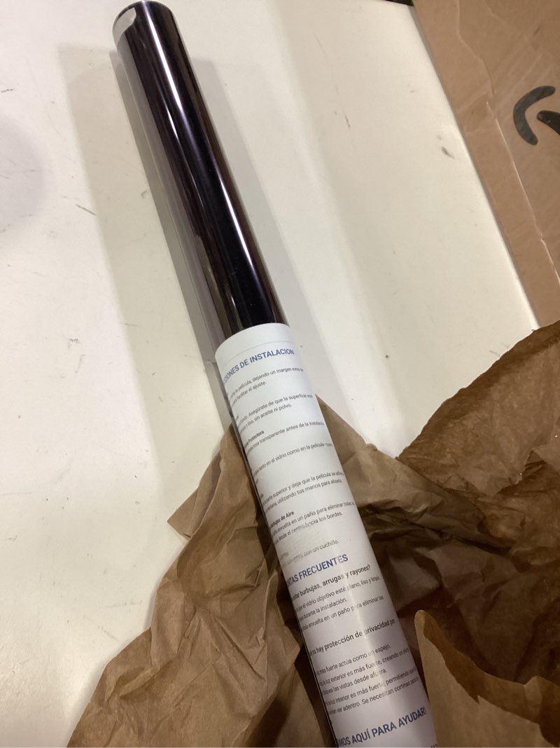 Condition photo showing New/Like New for haton window privacy film one way window tint for home, sun uv blocking heat control reflective mirror film, no glue static cling see out not in glass door covering, black silver, 23.6" x 118" black silver 23.6" x 118.1"
