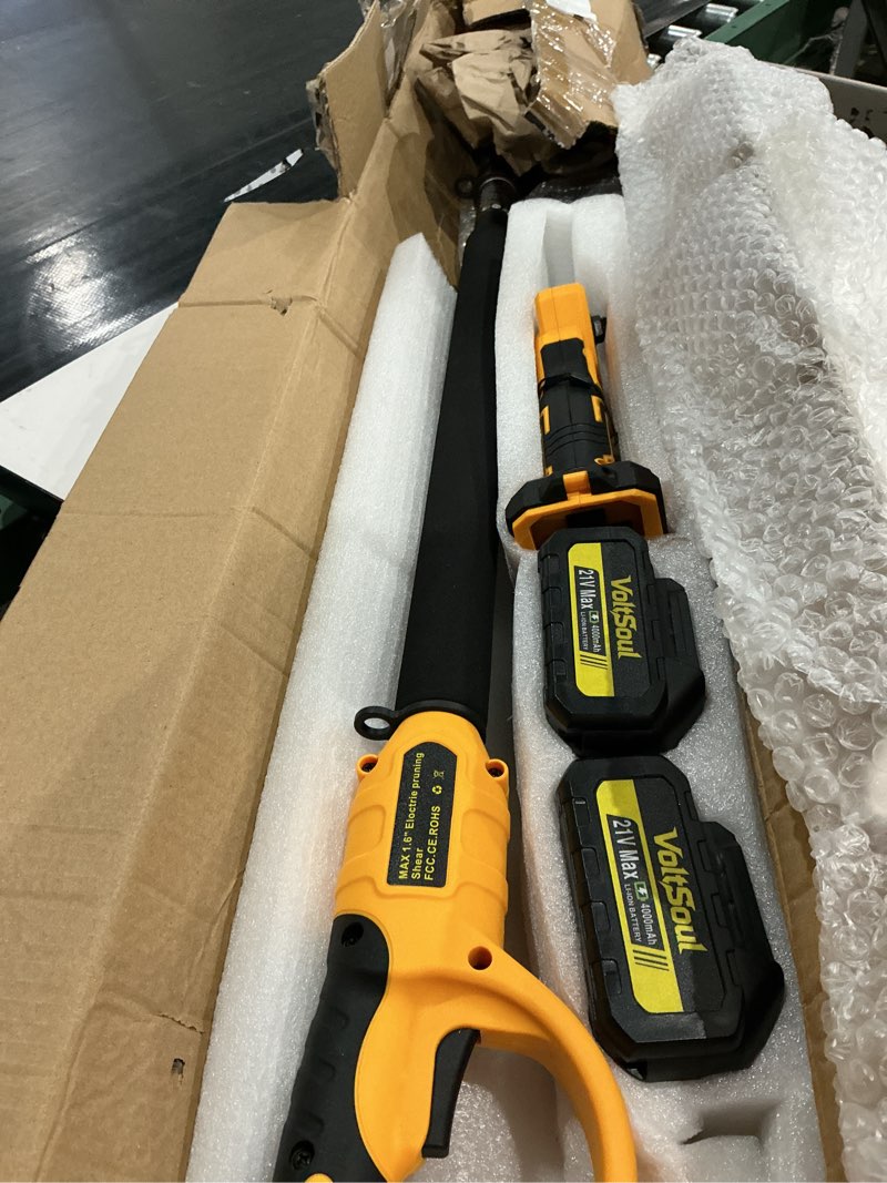 Condition photo showing Good Condition for 2-in-1 electric pruning shears cordless with extension pole:electric tree pruner with 1.6 inch cutting diameter,12.8ft reach,dual 4.0ah battery powered pruner for high branch cutter&tree trimming yellow