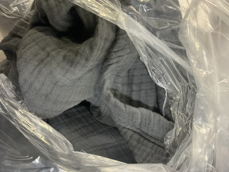 Condition photo showing Good Condition for quince grey organic gauze throw blanket
