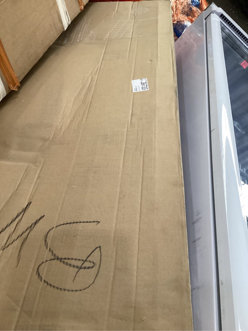 Condition photo showing As Is for modway lily tufted linen fabric upholstered queen headboard in ivory ivory queen