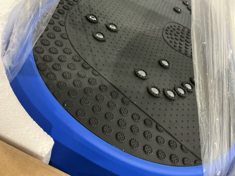 Condition photo showing As Is for vibration plate exercise machine for lymphatic drainage, vibrating fitness platform 450 lbs capacity full body shaker workout equipment, vibration platform machine shaping vibrate board sport for home blue