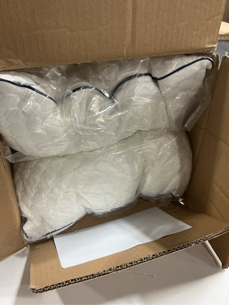 Condition photo showing Good Condition for Shredded Memory Foam Pillows King Size Set of 2, King Pillows for Sleeping 2 Pack, Adjustable Firm Pillows for Side Back Stomach Sleepers, Washable Support Bed Pillows White King (Pack of 2)