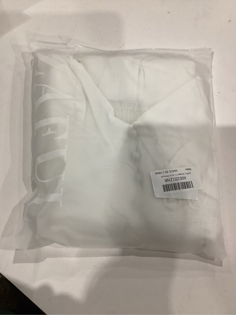 Condition photo showing New/Like New for ZAFUL Women's Casual V Neck Summer Mini Dress Spaghetti Strap A-Line Short Dresses Backless Solid Color Sundress Small A-f White