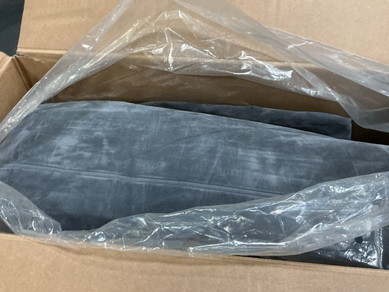 Condition photo showing New/Like New for intex inflatable pull-out sofa: velvety surface, 2-in-1 valve, cupholder, 46" x 88" x 26" - blow-up couch and folding queen size air mattress bed