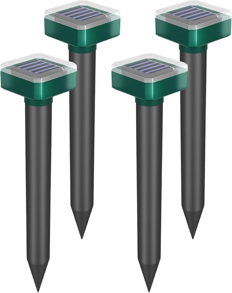 snake repellent for yard & outdoors - solar-powered sonic snake deterrent devices, waterproof, pet s