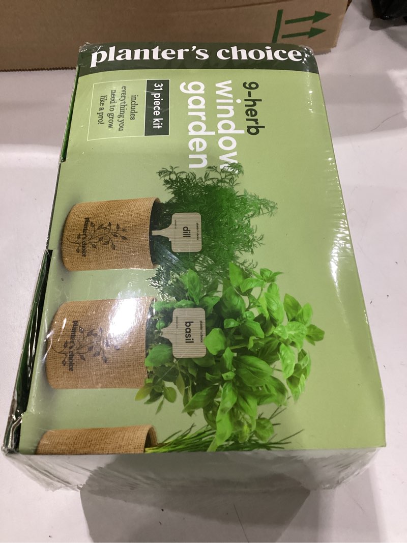 Condition photo showing New/Like New for planters' choice 9 herb indoor window garden kit - birthday gifts - house plants seeds - best unique gift ideas for women, mom, friend, her, housewarming, mother - live plant starter, gardening lovers
