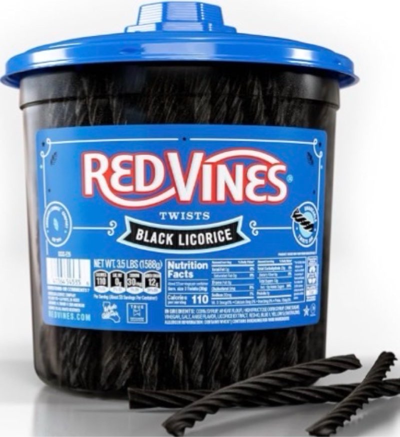 red vines black licorice candy black licorice soft chewy candy twists 3.5 lb jar licorice 3.5 lbs