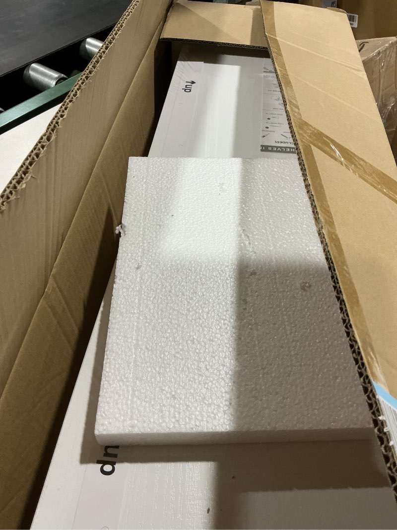 Condition photo showing Good Condition for bayka floating shelves for wall, 36 inches long wall mounted rustic wood shelves for bathroom, bedroom, living room, kitchen, office, hanging shelf for books/storage/decor(white,set of 2) c. white - modern minimalist style 36inches