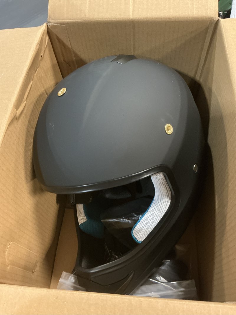 Condition photo showing Good Condition for youth dirt bike helmet dot certified - full face motorcycle helmet for off-road, atv, street riding, includes adjustable goggles & protective gloves black large