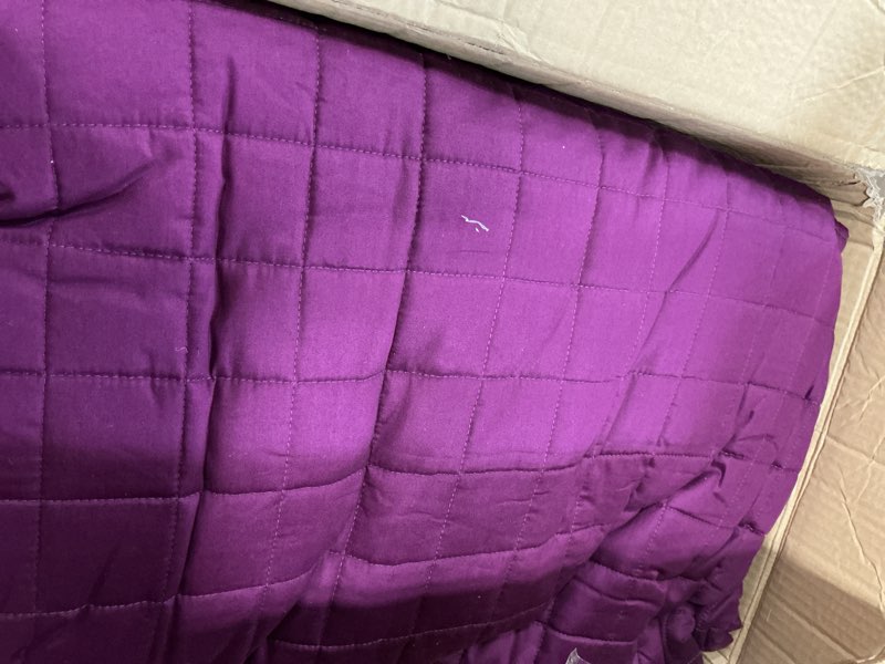 Condition photo showing Good Condition for ynm cotton king size weighted blanket for adults (88x104 inches, 20 pounds, fuchsia purple), smallest compartments, heavy blanket for two persons of 90~160lbs on queen or king bed exclusive cotton fuchsia purple 88 in x 104 in 20 lb