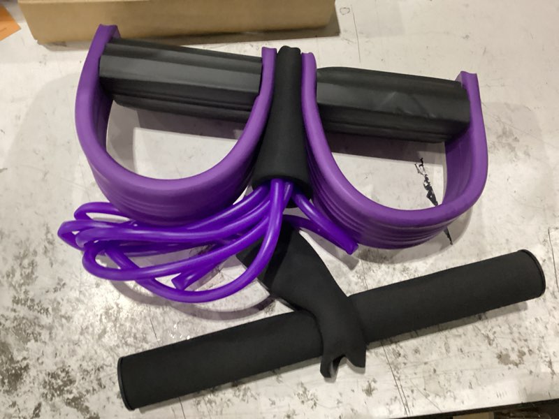 multifunction tension rope, 6-tube elastic yoga pedal puller resistance band, natural latex tension rope fitness equipment, for abdomen/waist/arm/leg stretching slimming training (purple)