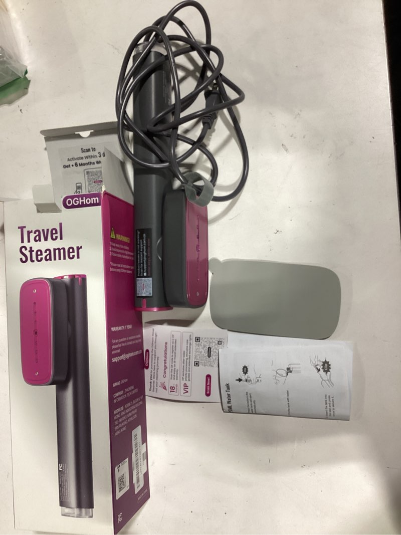 Condition photo showing Good Condition for oghom steamer for clothes, 110-240v travel steamer & iron 2 in 1, 1000w powerful steam, portable handheld garment wrinkle remover, 30s fast heat-up with dry & 2-steam control, for global & europe