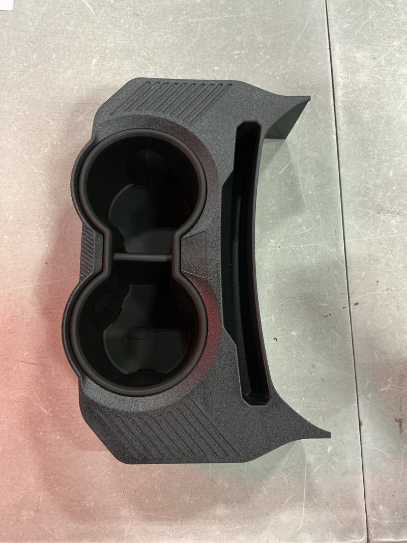 Condition photo showing Good Condition for 2-in-1 jeep rear cup holder with removable anti-slip pad and dual drink tray, floor console mounted organizer with oem-style fit, easy to install, compatible with jeep jl jlu & gladiator jt 2018–2026