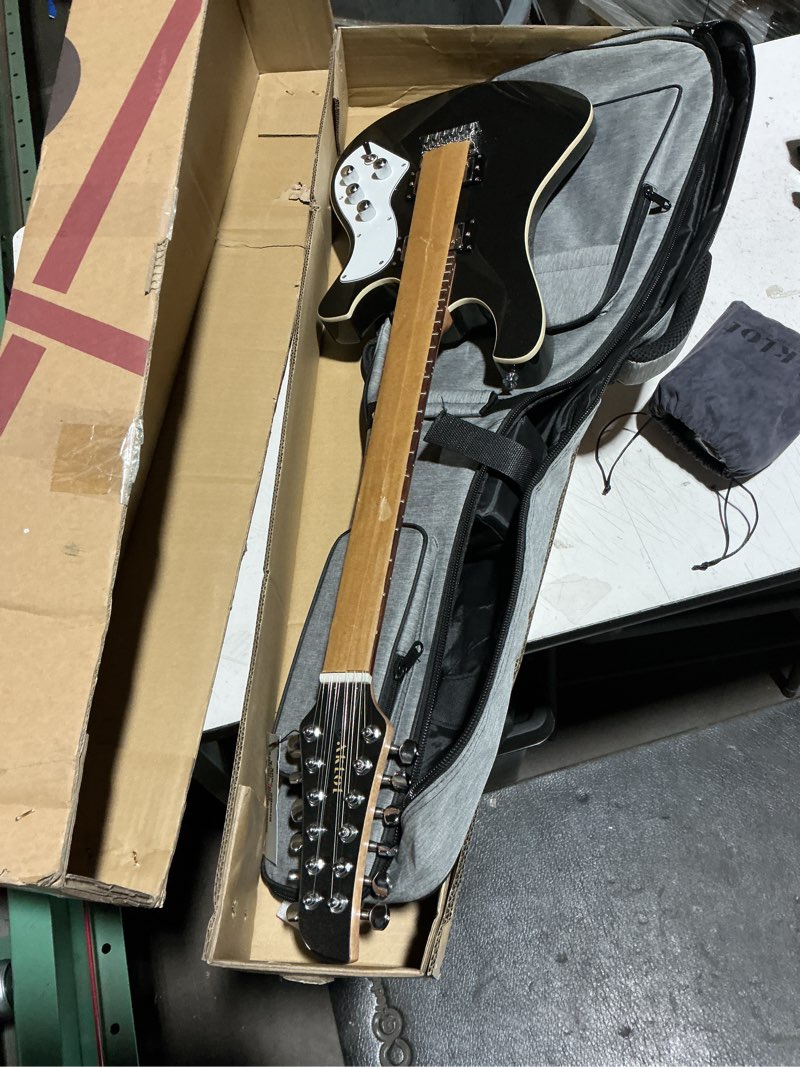 Condition photo showing New/Like New for aklot strayloom 12-string electric guitar: humbucker pickups, okoume neck, jatoba fingerboard, fully adjustable hybrid bridge, electric guitar kit with gig bag, classic jangle & chime (solar fade)