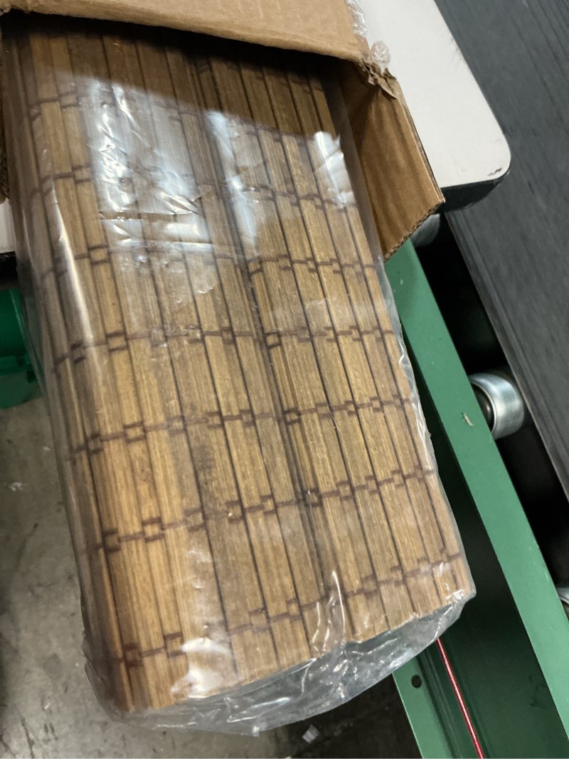 Condition photo showing Good Condition for cordless bamboo roman shades for windows, blinds size (30.5" w ×48" h) colour (highfield teak) highfield teak 30.5" w × 48" h