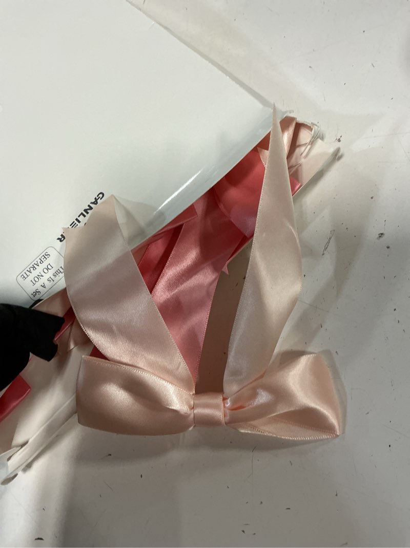Condition photo showing Good Condition for 48 Pcs Christmas Tie Bows Pastel Satin Ribbon Bows with Twist Tie Craft for Christmas Tree Gift Wrapping Wedding Birthday Baby Shower (5 x 7 Inch,Pink) 5 x 7 Inch Pink 48