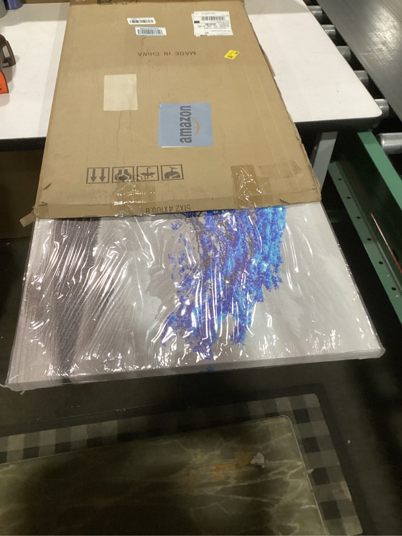 canvas wall art for living room bathroom Wall Decor Black and white landscape Blue tree moon paintin