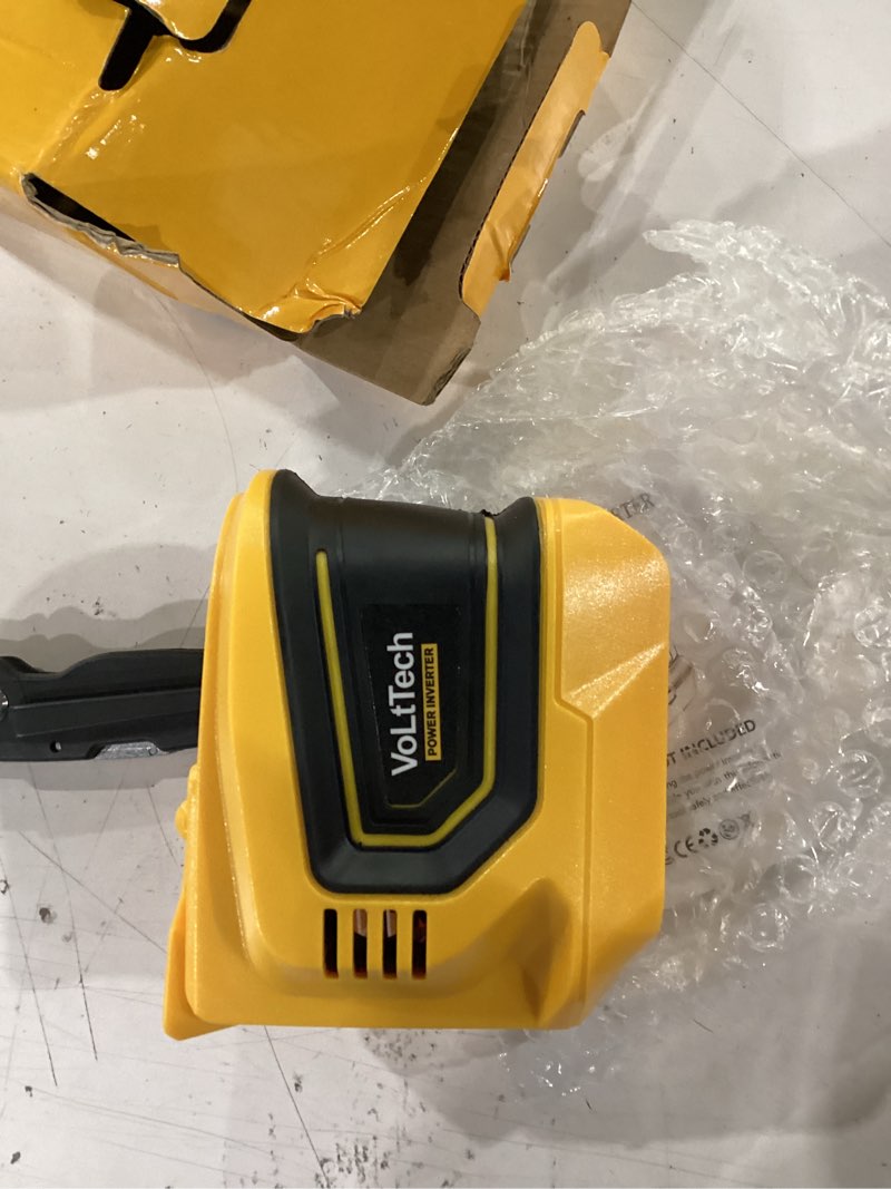 Condition photo showing Good Condition for real 200w power inverter compatible with dewalt 20v, volttech battery inverter 20v to 110v-120v, phone charger usb charger adapter power adapter with 2 usb ports & 1 type-c & 1 ac outlet (no battery)