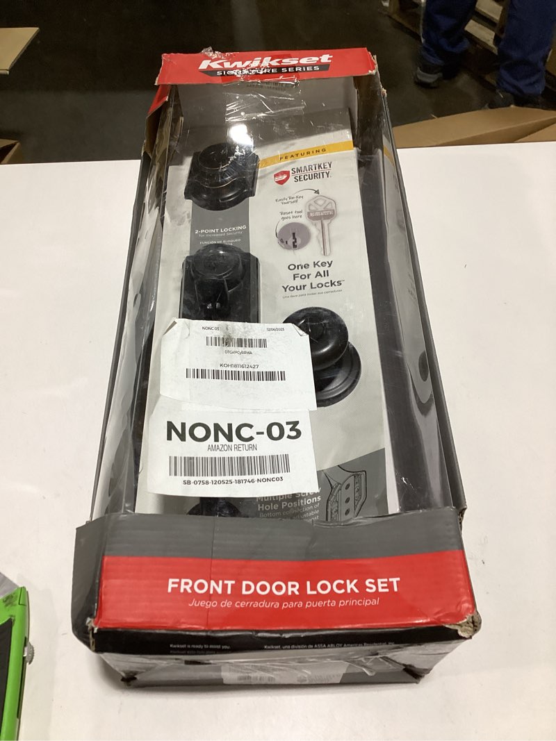 Condition photo showing Good Condition for Kwikset Montara Front Door Lock Handle and Deadbolt Set, Entry Handleset Exterior with Interior Door Knob, Venetian Bronze, Pick Resistant SmartKey Rekey Deadbolt Security
