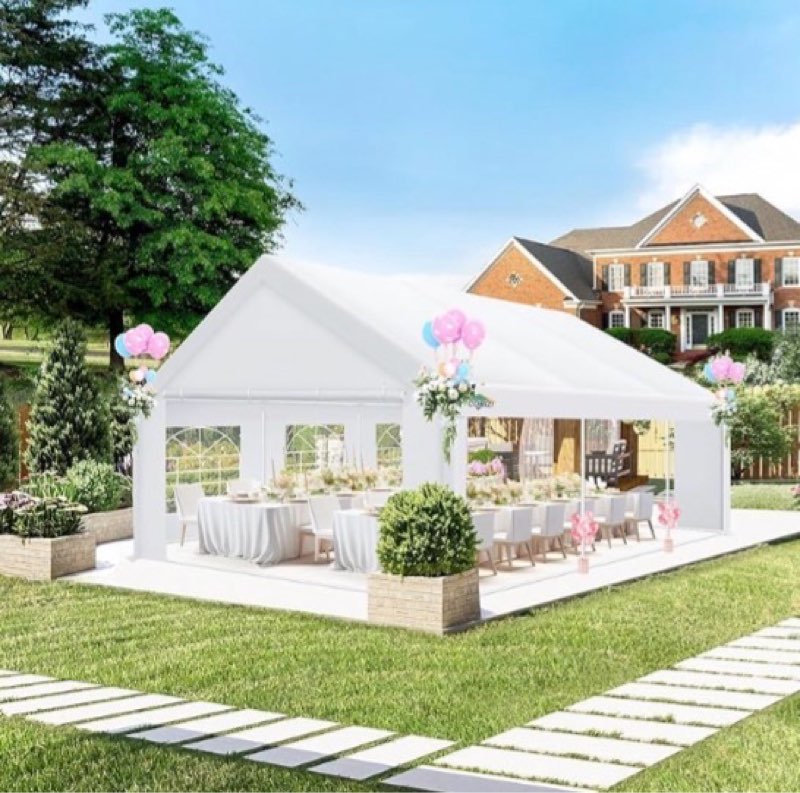 incomplete ))))cobizi 20x20 ft party tent heavy duty, large outdoor event tents for parties with 6 sidewalls & buil