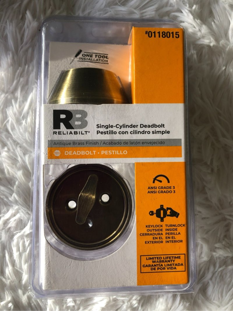 Reliabilt Single-Cylinder Deadbolt Doorknob NWT