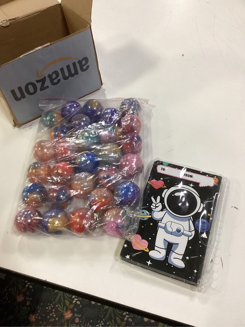Condition photo showing Good Condition for 28 Pack Galaxy Slime Ball Valentines Day Cards for Kids School Class Valentines Day Gifts for Kids Classroom Valentines Gifts for Boys Girls, Valentines for Kid Classroom Party Favors Prizes Style 4