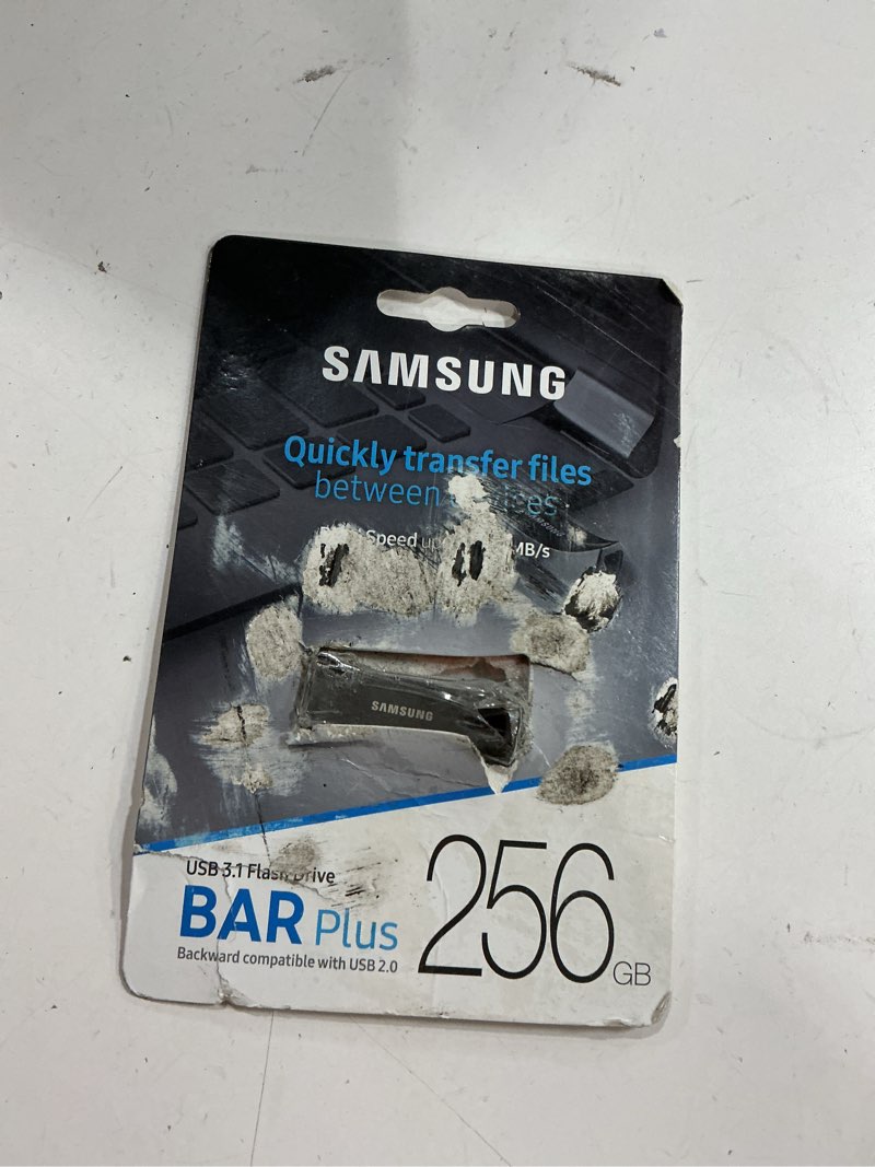 Condition photo showing As Is for SAMSUNG BAR Plus 256GB - 400MB/s USB 3.1 Flash Drive Titan Gray (MUF-256BE4/AM) 256 GB Gray