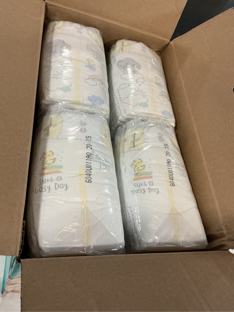 Condition photo showing New/Like New for pampers swaddlers diapers, size 2 (10-22 lbs), 148 count, absorbent, keeps baby dry and comfortable, skin safe disposable baby diaper size 2 148