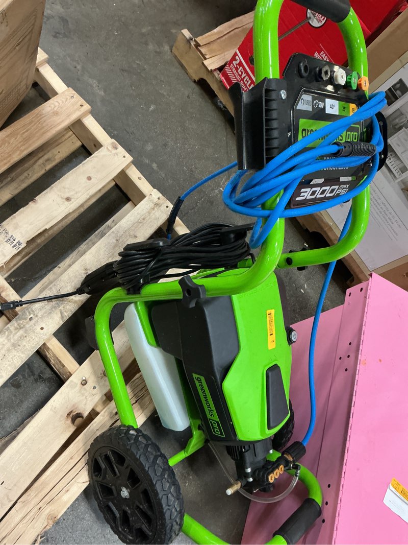 Condition photo showing As Is for greenworks gpw3000 - 3000 psi 2 gpm electric pressure washer