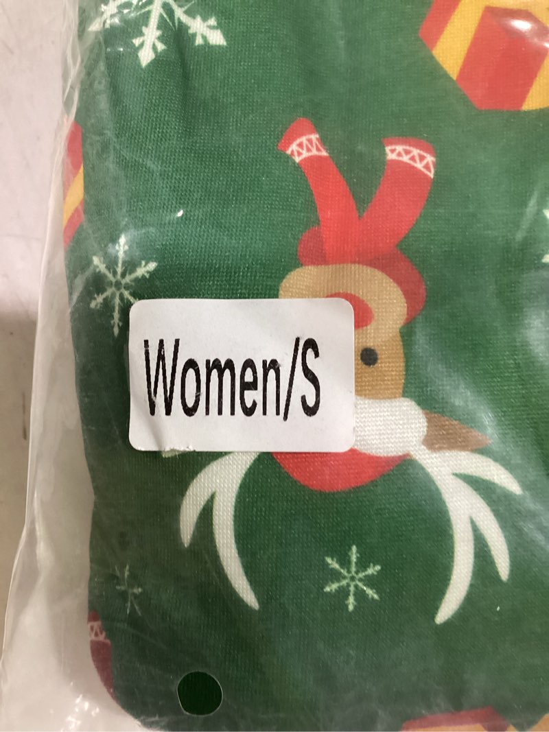 Condition photo showing New/Like New for ANGELGGH Family Matching Christmas Onesie, Cute Vacation Print One Piece Pajamas, Hooded Holiday Sleepwear Nightwear (Women, S, Hat Reindeer)
