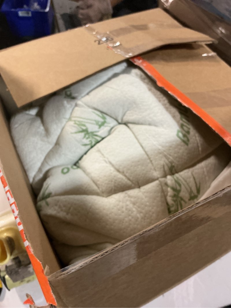 Condition photo showing As Is for Mattress Topper Queen Size Viscose Derived from Bamboo, Thick Soft Pillow Top Mattress Pad Cover for Back Pain, Mattress Protector with 8-21 Inch Deep Pocket, White White Queen