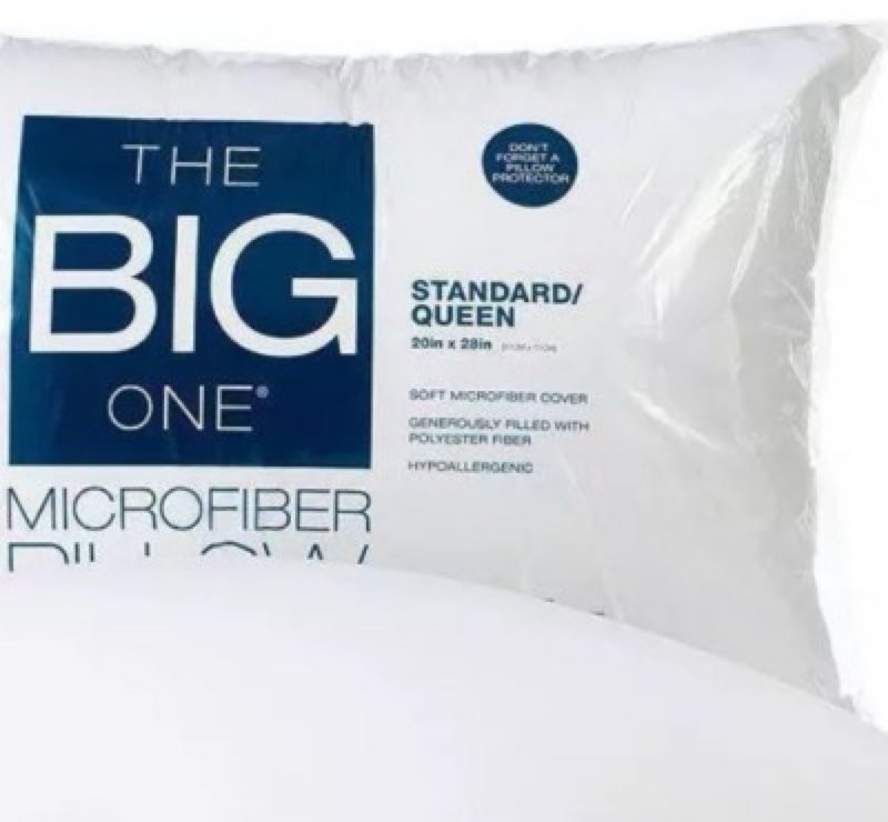 The Big One Microfiber Pillow, White, Queen