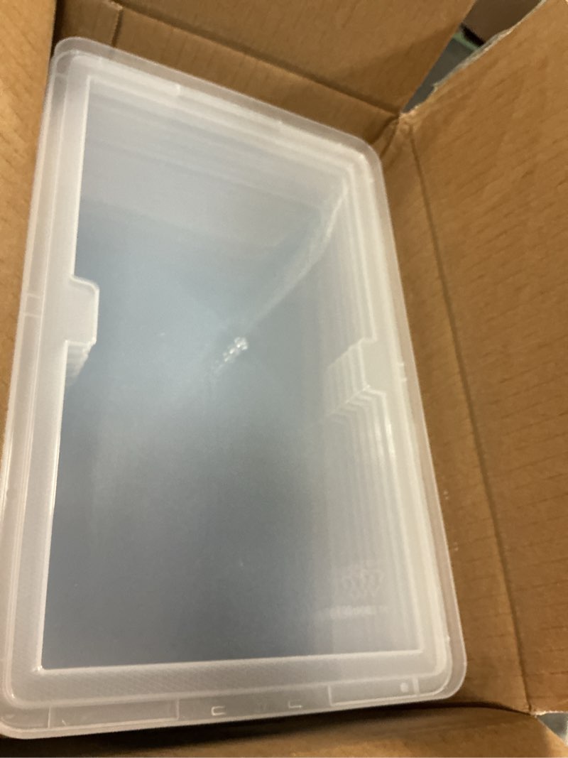 Condition photo showing Good Condition for Citylife 7.8 QT 6 Pack Small Storage Bins Plastic Storage Container Stackable Box with Lids for Organizing, Clear White Clear White 7.8 QT(6 Pack)