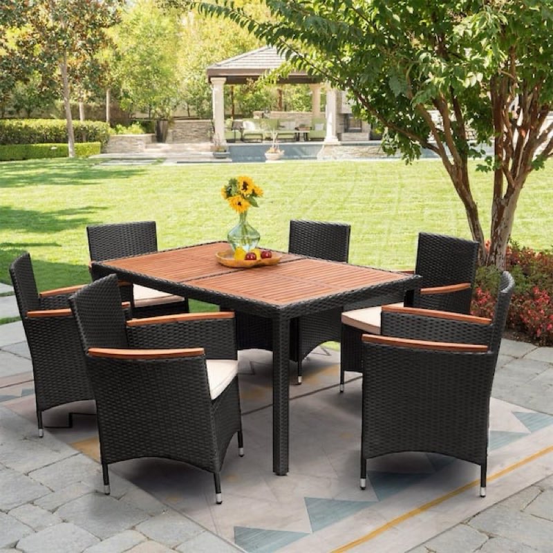 ( incomplete 2 chairs only) Brown 7- Person Outdoor Dining Set