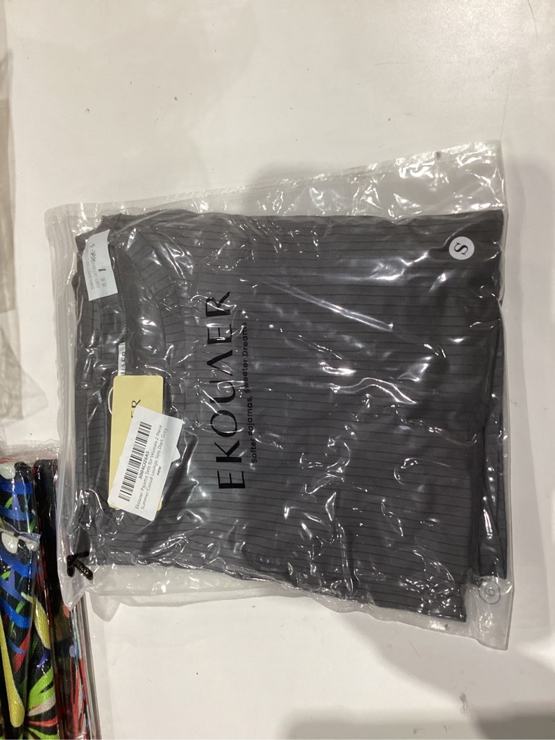 Condition photo showing New/Like New for Ekouaer Pajama for Women Sets 2 Piece Ribbed Knit Lounge Sets Pjs Shorts Summer Short Sleeve Sleepwear with Pockets Small Dark Grey