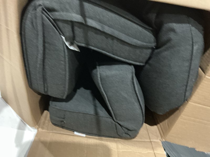 Condition photo showing Good Condition for outdoor sunbrella cushions for patio furniture set of 2, 24"x24" water repellent chair cushions removable seat bottom & back cushion covers for chair, sofa, couch, spectrum carbon spectrum carbon 24"x24"